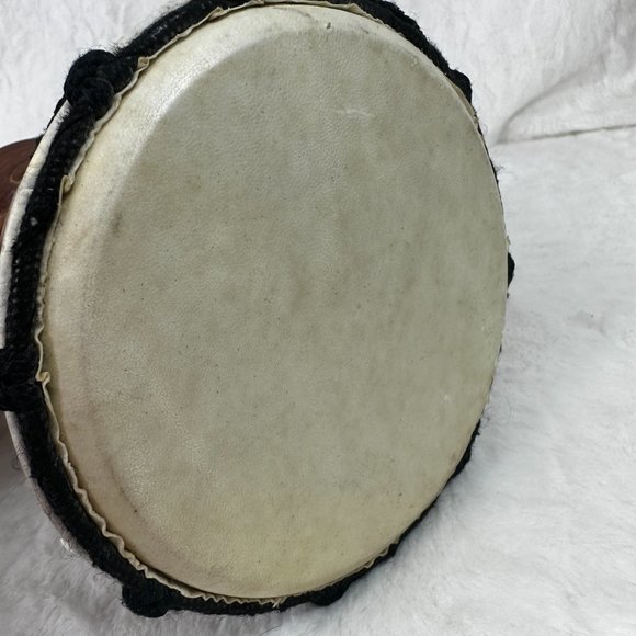 Djembe Drum Hand Carved Bongo African Inspired Music Decor Natural wood - Picture 7 of 10